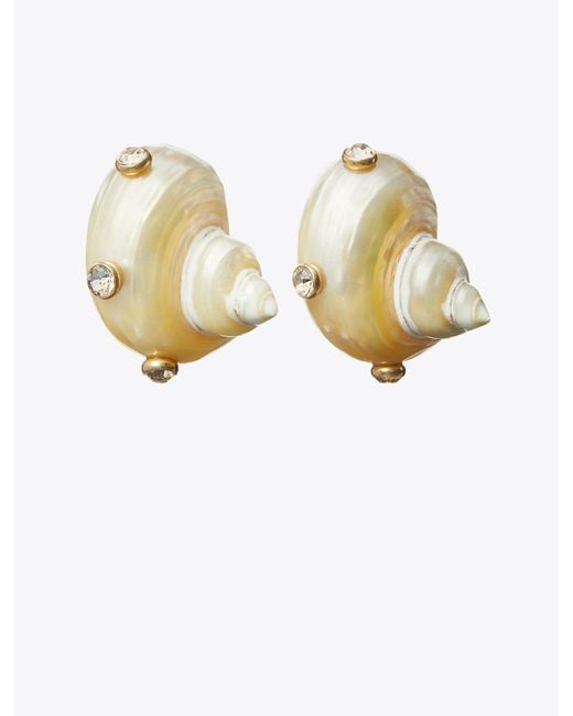 Tory Burch White Shell Clip-on Earring