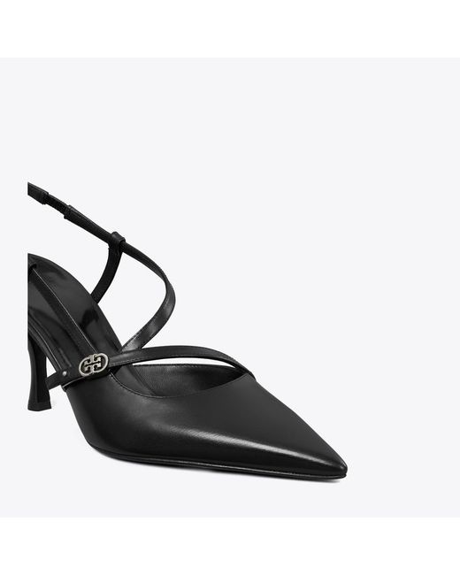 Tory Burch Black Double T Buckle Pump