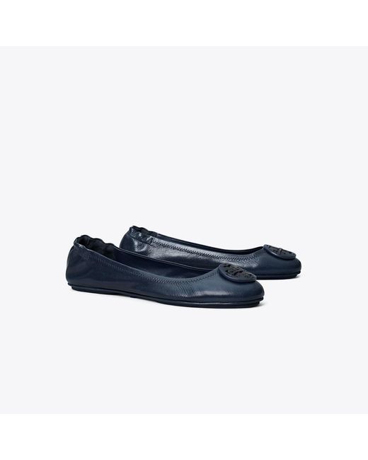 Tory Burch Blue Minnie Travel Ballet