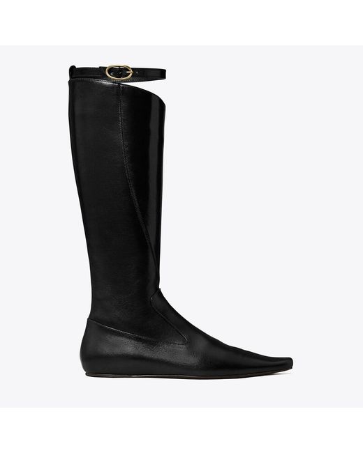 Tory Burch Black Twisted Riding Boot