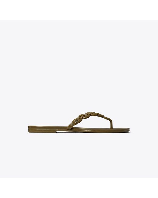 Tory Burch Brown Gemini Link Jelly Flip-Flop