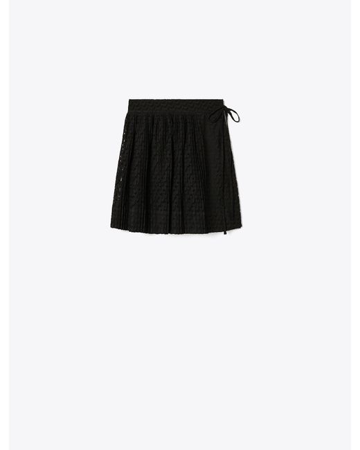 Tory Burch Black Embroidered Cotton Skirt