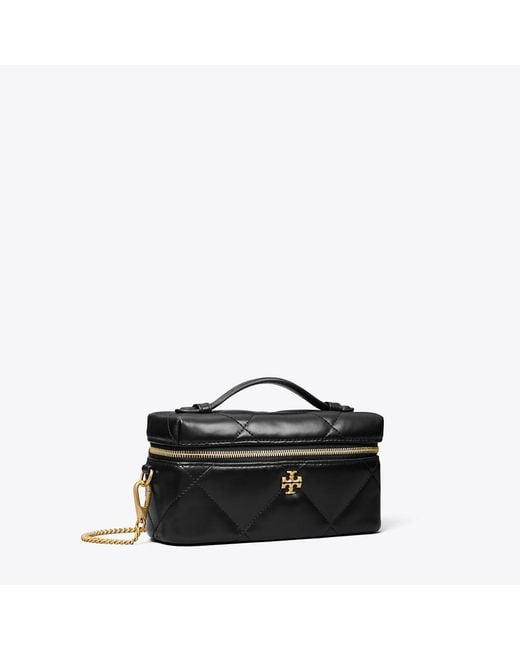 Tory Burch Black Kira Diamond Quilt East-West Vanity Case, One Size