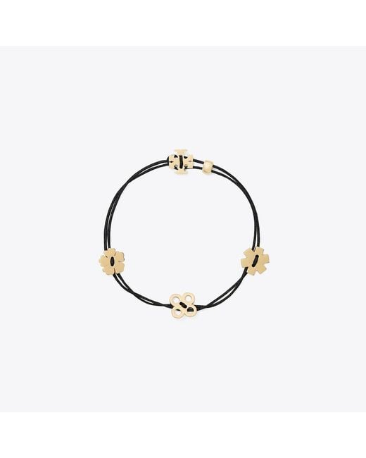 Tory Burch White Forget Me Not Cord Bracelet