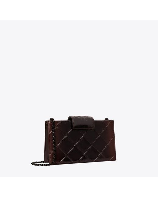 Tory Burch Women's Black Mini Fleming Patent Crossbody, One Size