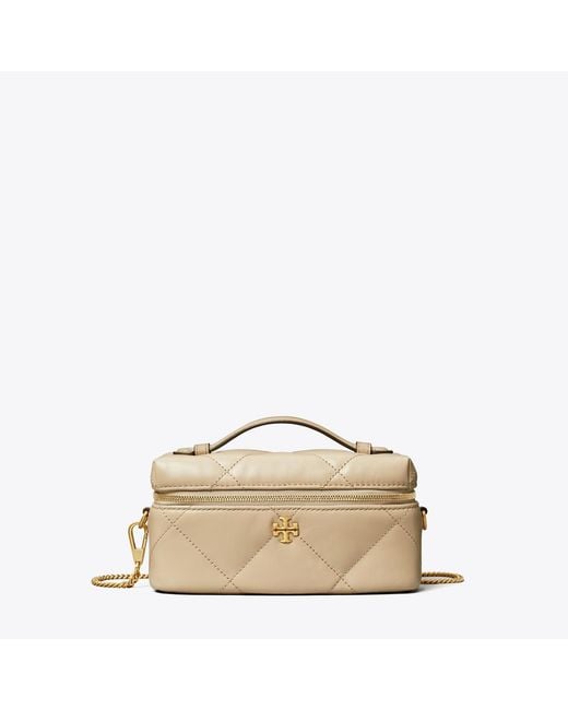 Tory Burch Natural Kira Diamond Quilt East-West Vanity Case, One Size