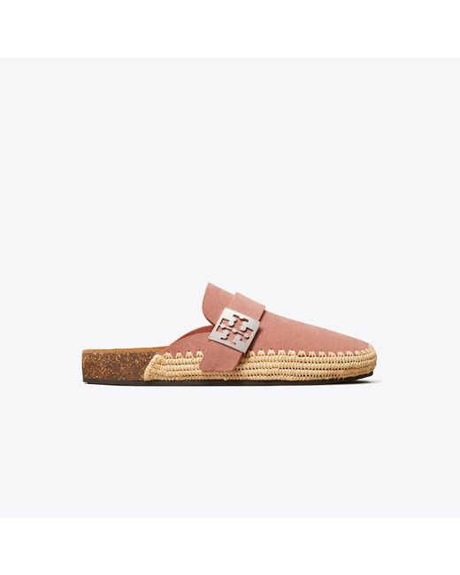 Tory Burch Pink Mellow Raffia Mule