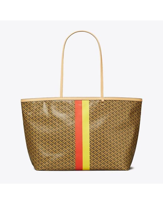 Tory Burch Yellow Racer Tote