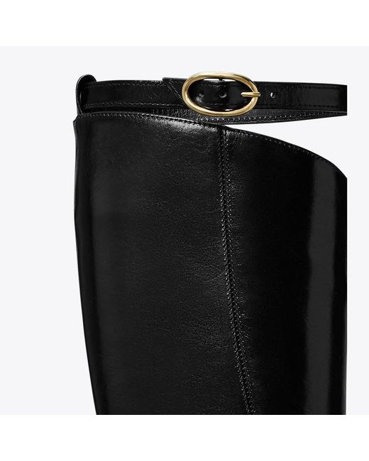Tory Burch Black Twisted Riding Boot