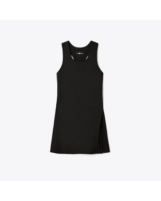 Tory Burch Black Tory Burch Performance Jersey Side-Slit Tennis Dress