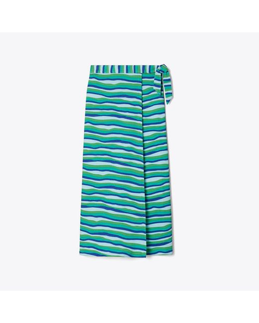 Tory Burch Green Knit Wrap Skirt