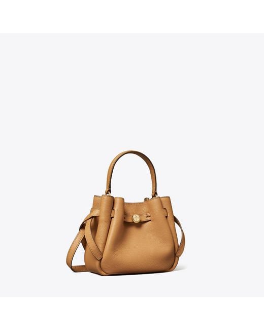 Tory Burch Brown Mini Romy Bucket Bag, One Size