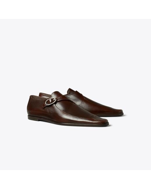 Tory Burch Brown Twisted Monk Strap