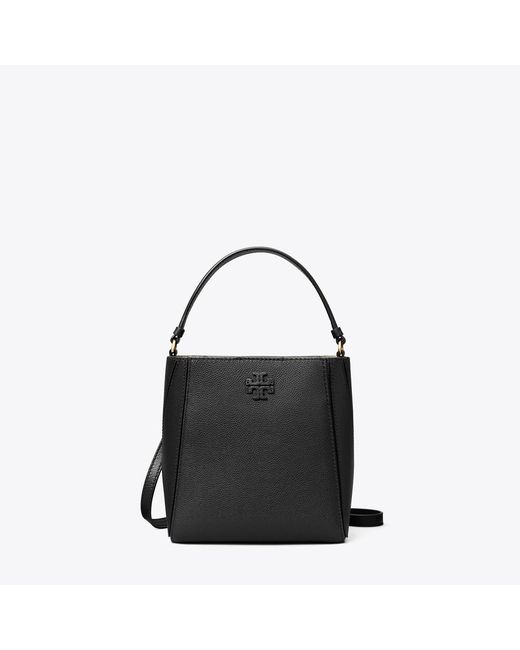 Tory Burch Black Small Mcgraw Bucket Bag