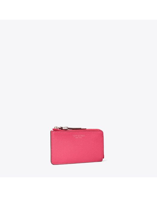 Tory Burch Pink Romy Zip Card Case