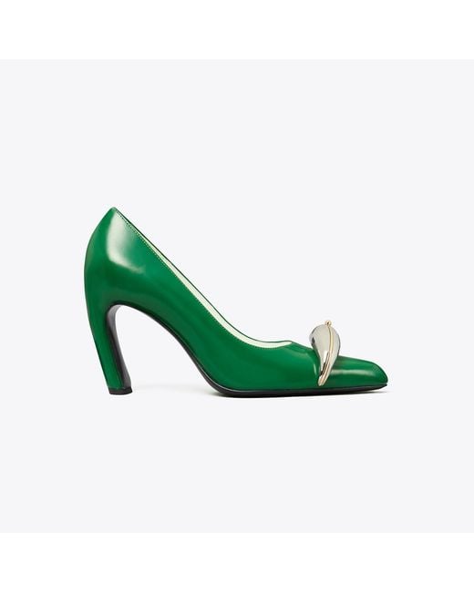 Tory Burch Green Pierced Pump