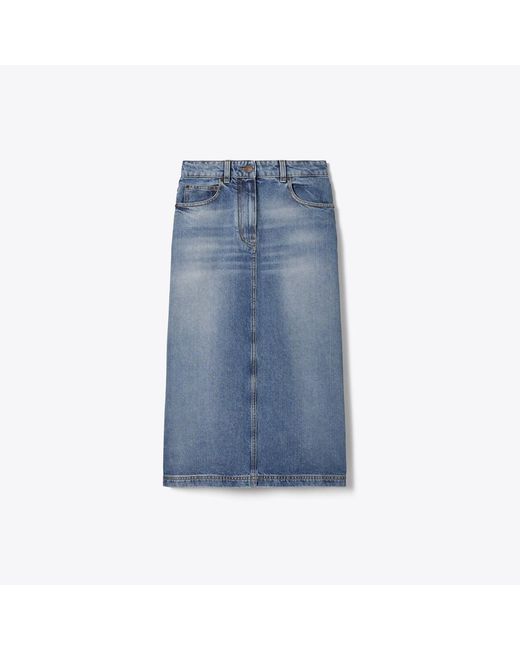 Tory Burch Blue Denim Skirt