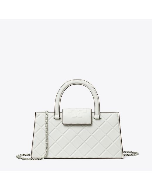 Tory Burch White Fleming East-West Tote
