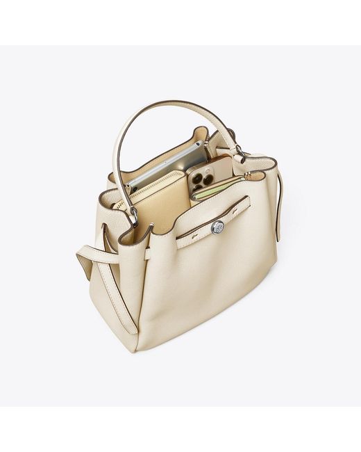Tory Burch White Romy Bucket Bag, One Size