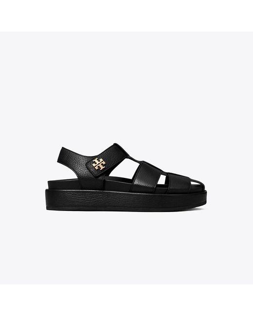 Tory Burch Black Kira Burch Fisherman Sandal