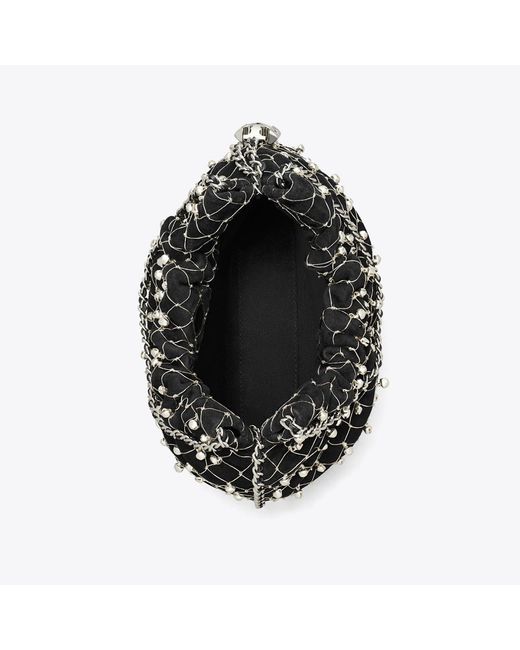 Tory Burch Black Mini Fleming Bell Hobo Bag