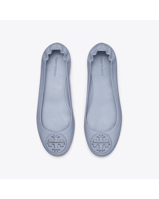 Tory Burch Blue Minnie Travel Ballet