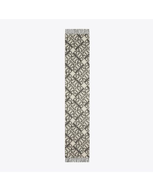 Tory Burch Metallic Puzzle Logo Scarf, One Size