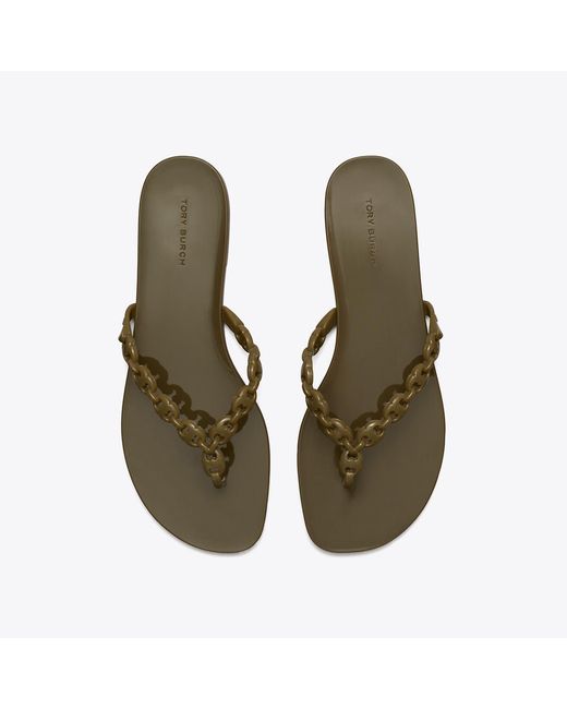 Tory Burch Brown Gemini Link Jelly Flip-Flop