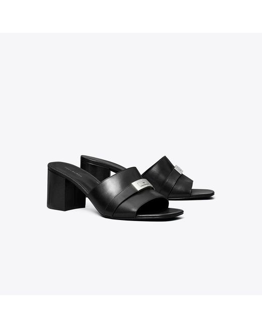 Tory Burch Black Leelee Heeled Mule