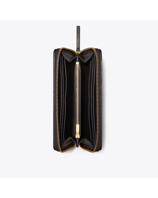 Tory Burch White Fleming Soft Zip Continental Wallet