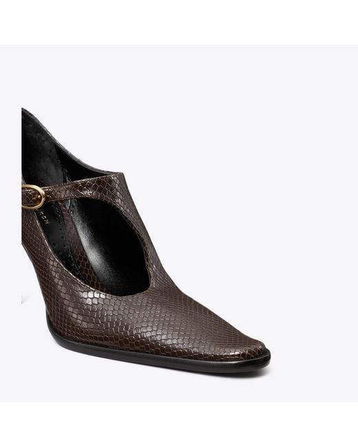 Tory Burch Black Twisted Heel Monk Strap