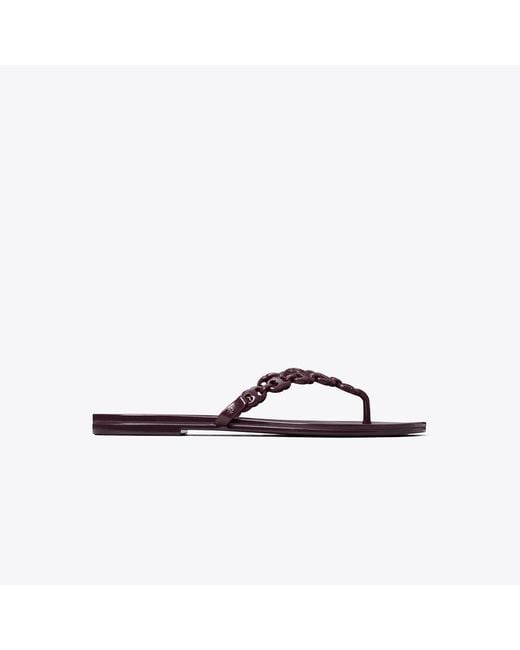 Tory Burch Brown Gemini Link Jelly Flip-Flop