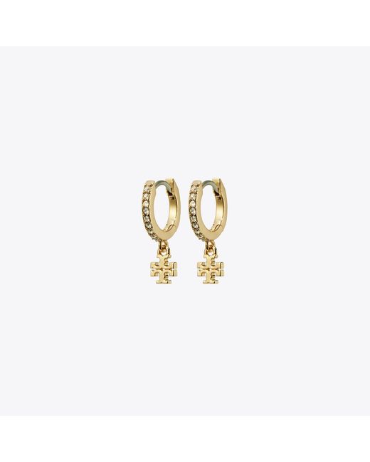 Tory Burch Metallic Icon Pavé Huggie Earring