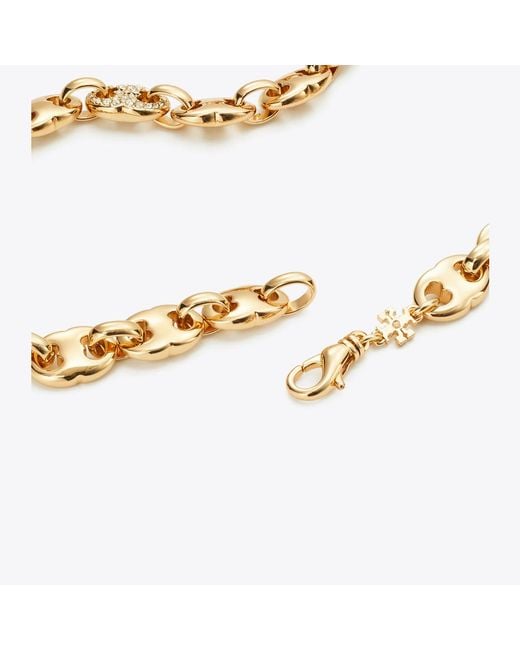 Tory Burch Metallic Gemini Link Pavé Necklace