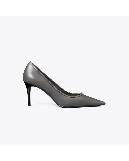 Tory Burch Gray Double T Buckle Pump