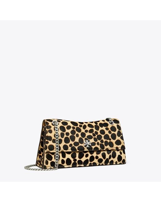 Tory Burch Black Kira Turnlock Calf Hair Shoulder Bag, One Size