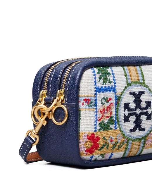 Tory Burch Perry Needlepoint Mini Bag in Blue - Lyst