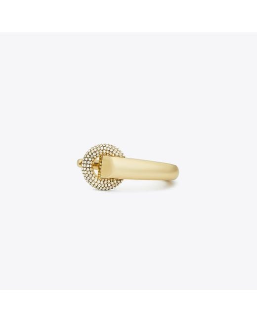 Tory Burch Metallic Pavé Pierced Cuff