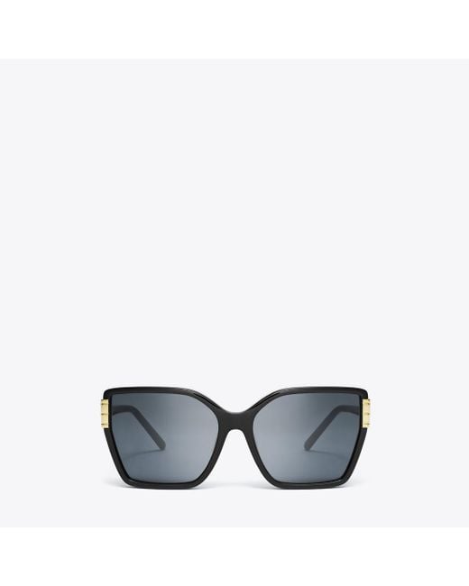 Tory Burch Gray Damen Eckige Eleanor Oversize-Sonnenbrille