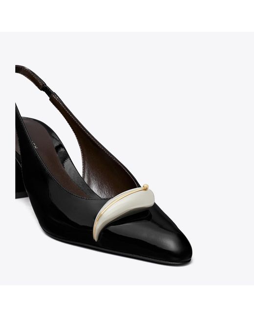 Tory Burch Black Pierced Slingback Heel