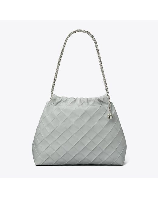 Tory Burch Gray Fleming Soft Hobo Bag, One Size