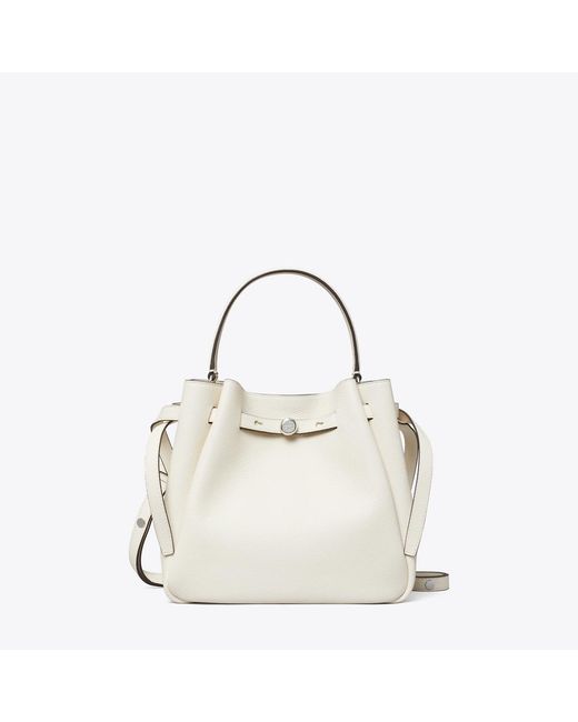 Tory Burch White Romy Bucket Bag, One Size