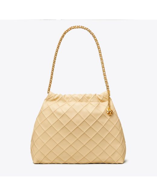 Tory Burch Natural Fleming Soft Hobo Bag, One Size