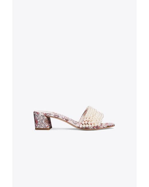 Tory burch pearl slides sale