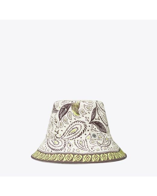 Tory Burch White Cockatoo Printed Bucket Hat