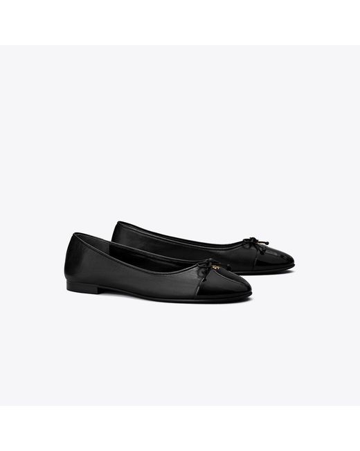 Tory Burch Black Cap Toe Ballet Shoe