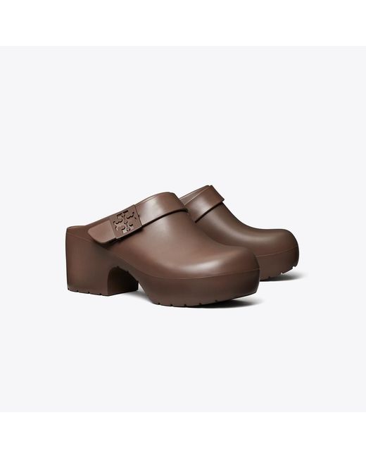 Tory Burch Brown Mellow Platform Heeled Clog