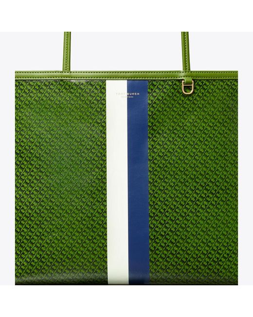 Tory Burch Green Racer Tote