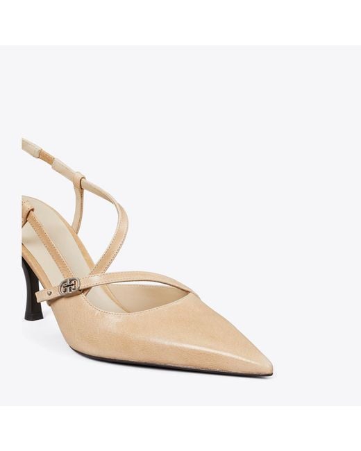 Tory Burch White Double T Buckle Pump