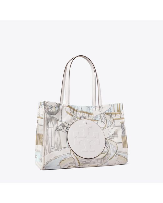 Tory Burch White Small Ella Printed Tote